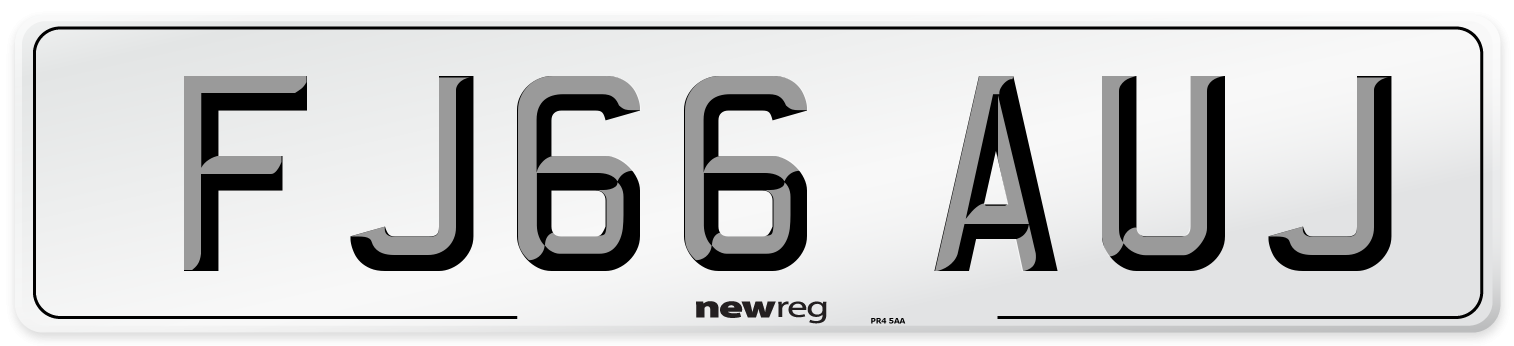 FJ66 AUJ Number Plate from New Reg